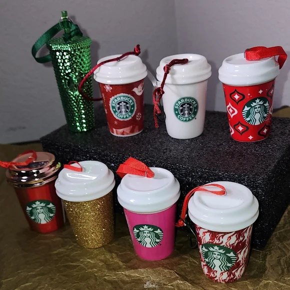 Starbucks Christmas Mini Ceramic Holiday Hanging Cups Ornaments - Picture 5 of 11